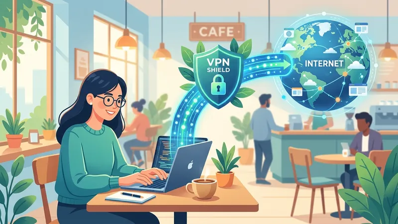 VPN protecting a user's data across the internet